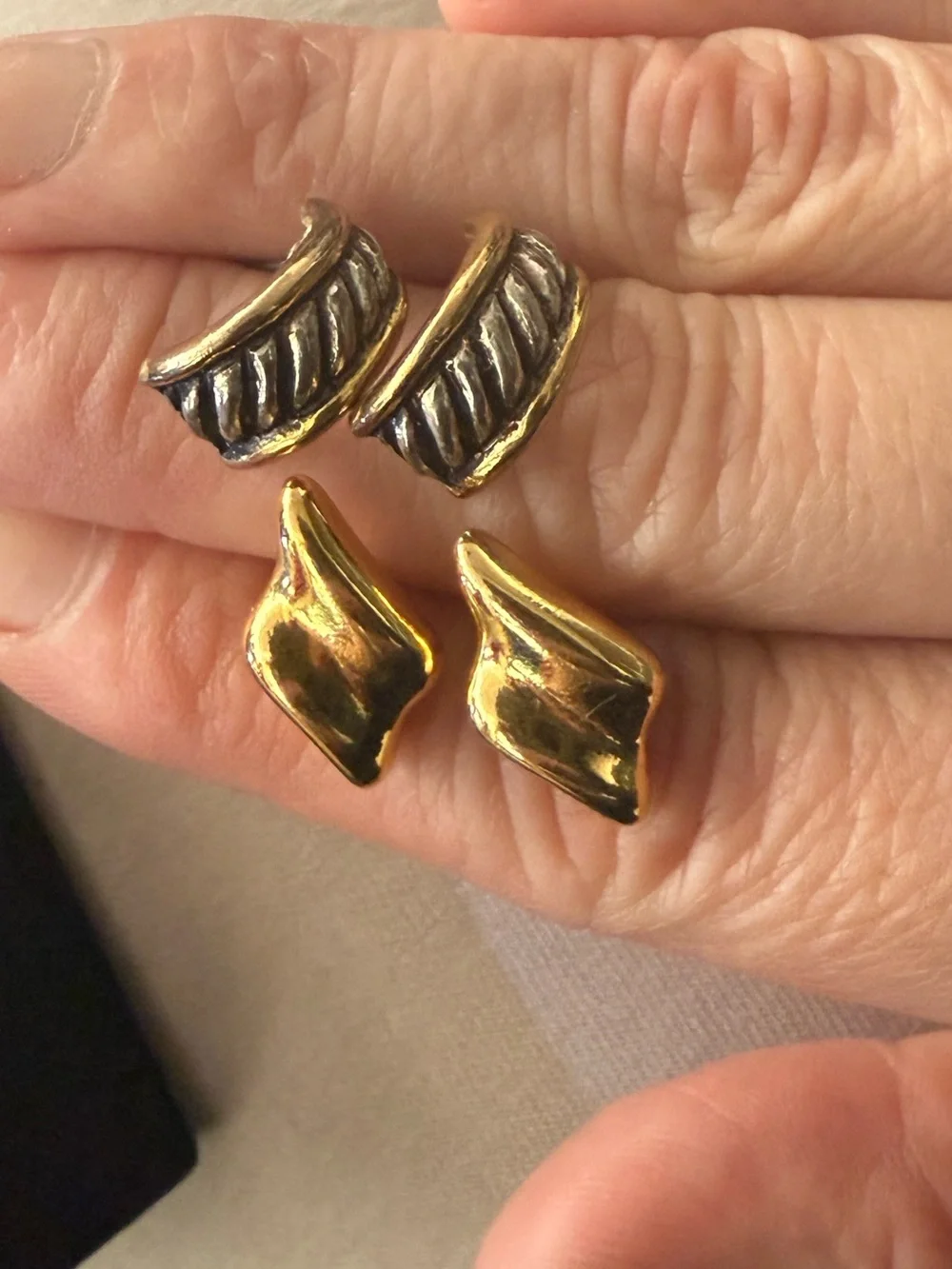 Gold Tone‎ Earrings- Classic and Textured Designs